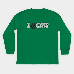 I Love Cats Kids Long Sleeve T-Shirt